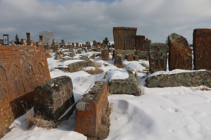 khachkars  en Armenia: Cementerio de Noratus.